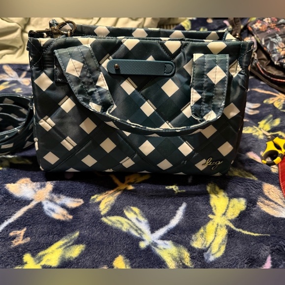 * SALE ENDS TODAY!* Lug Jitterbug crossbody in Gingham Evergreen - Picture 8 of 8